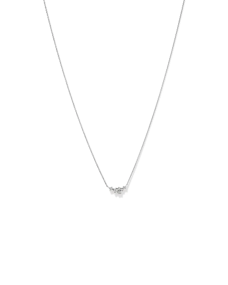 Round Brilliant Cut Cubic Zirconia Cable Chain Necklace Sterling Silver