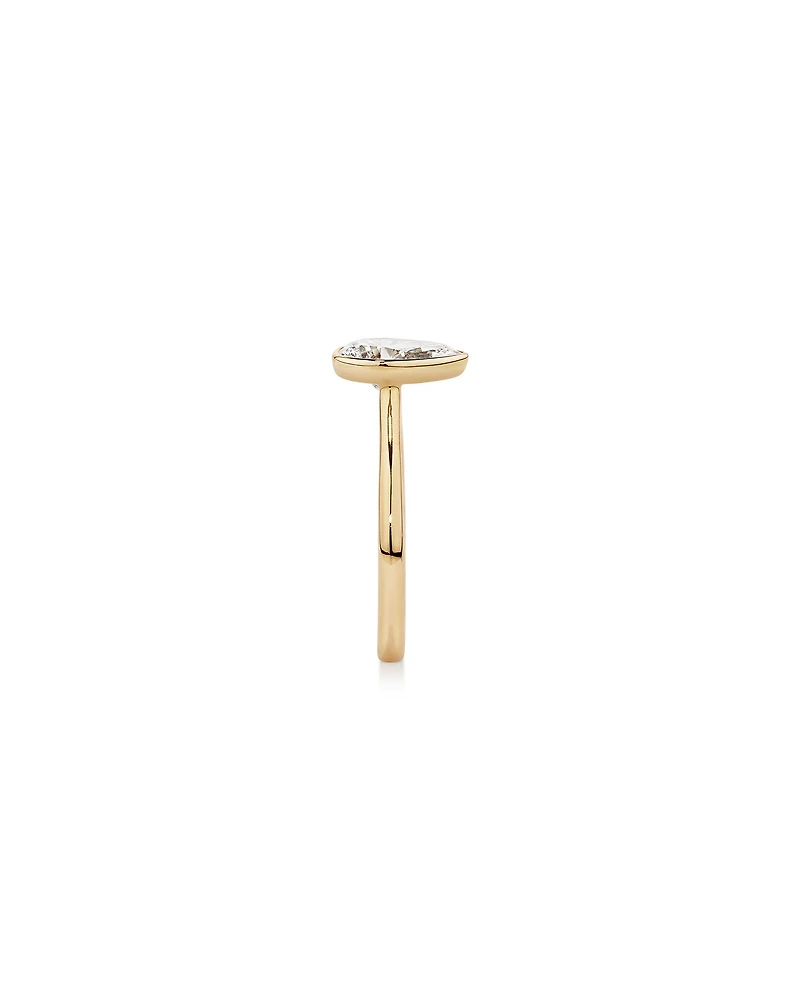 1.25 Carat TW Pear Cut Laboratory-Grown Diamond Solitaire Bezel Set Engagement Ring 14kt Yellow Gold