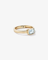 Aquamarine Bezel Ring 10kt Yellow Gold