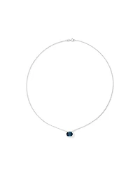 Necklace with London Blue Topaz in Sterling Silver and 10kt Yellow Gold