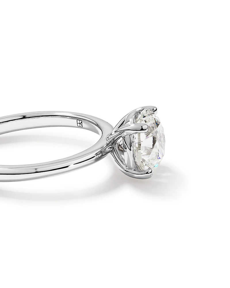 Bague Solitaire avec Diamant Rond Brillant de 1,50 Carat TW en Or Blanc 18 kt