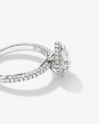 Bague de fiançailles TW 1,65 carat en pavé diamants taillés platine