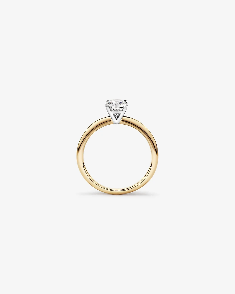 0.70 Carat TW Round Brilliant Laboratory-Grown Diamond Solitaire Engagement Ring 14kt Yellow and Gold