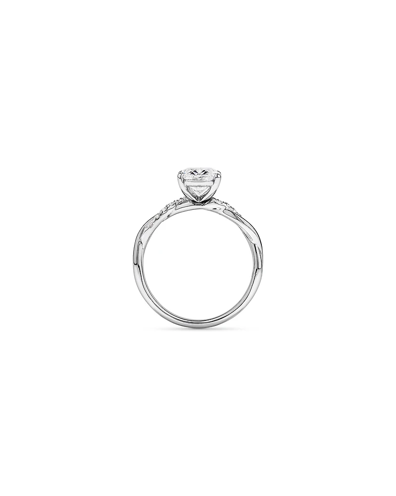 2.10TW Oval Laboratory-Grown Diamond Twist Engagement Ring 14kt White Gold
