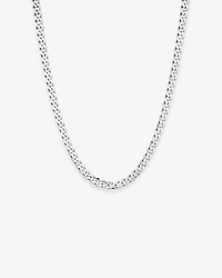Collier Chaîne Gourmette Biseautée 55 Cm (22") Largeur 7,20 Mm En Argent Sterling