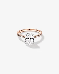 2.20 Carat TW Oval Cut Laboratory-Grown Diamond Engagement Ring 14kt Rose & White Gold