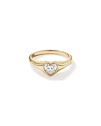0.70 Carat TW Laboratory-Grown Diamond Heart Ring 10kt Yellow Gold