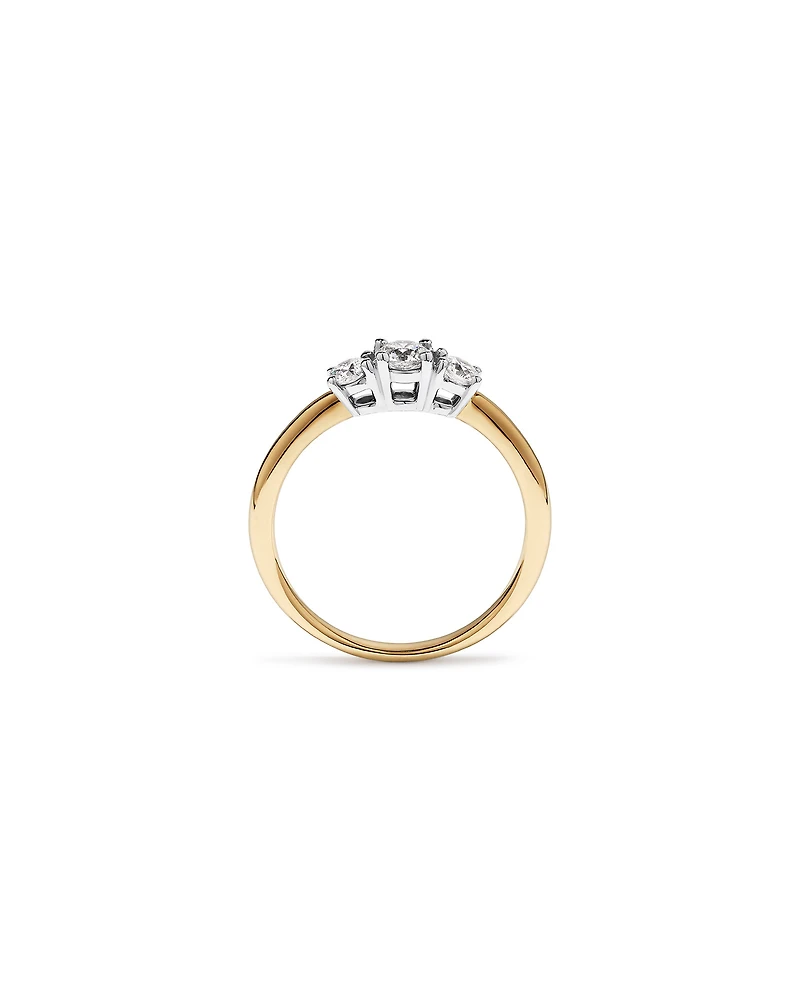 0.50 Carat TW 3 Stone Signature 101 Diamond Ring in 14kt Yellow and White Gold