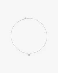 Bow Necklace and Stud Earrings Gift Set with Cubic Zirconia in Sterling Silver