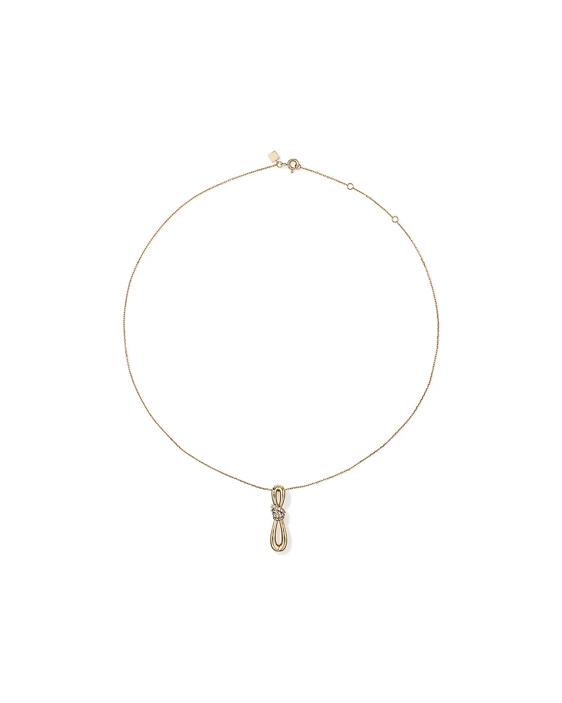 0.07 Carat TW Diamond Knots Pendant in 10kt Yellow Gold
