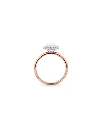 1.46 Carat TW Oval Cut Laboratory-Grown Diamond Halo Engagement Ring 14kt Rose and White Gold