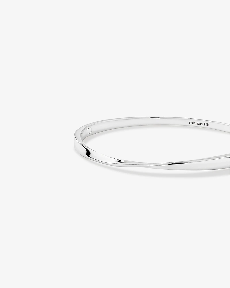 62mm Polished Oval Twist Bangle in Sterling Silver