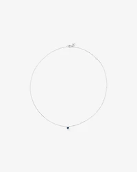 Australian Sapphire Round Cut Necklace in 10kt White Gold