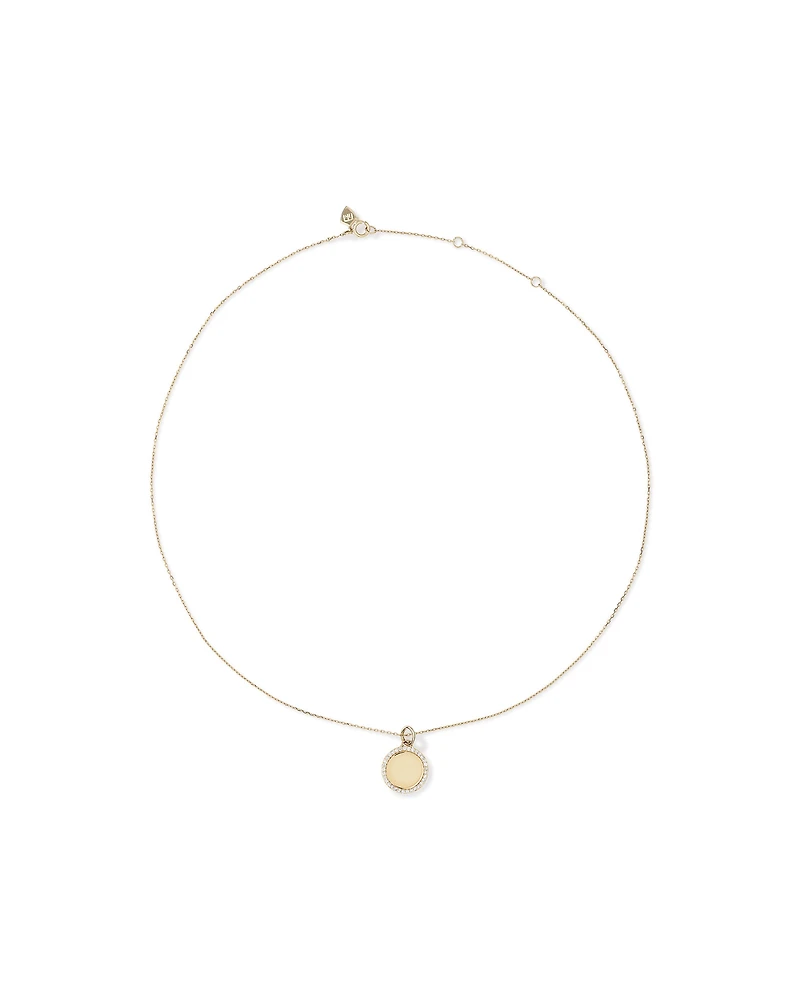 Diamond Outline Circle Pendant in 10kt Yellow Gold