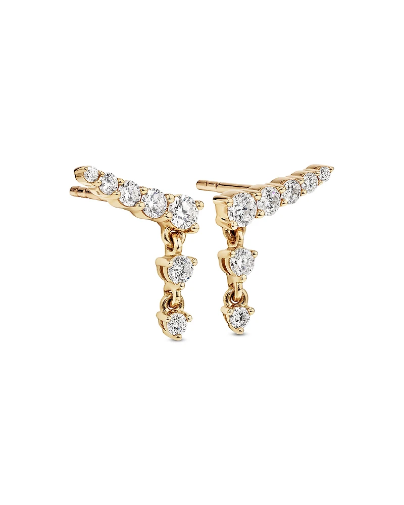 0.50 Carat TW of Laboratory-Grown Diamond Ear Climbers in 10kt Yellow Gold
