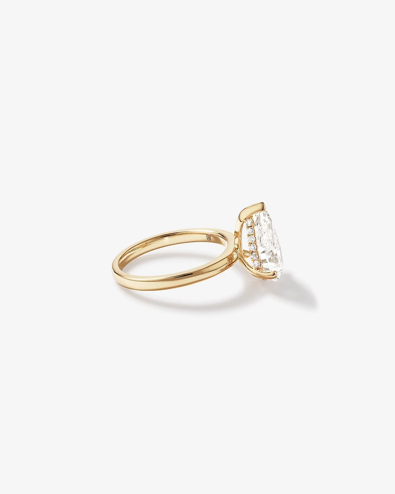 3.10 Carat TW Pear Cut Laboratory-Grown Diamond Solitaire Ring 18kt Yellow Gold