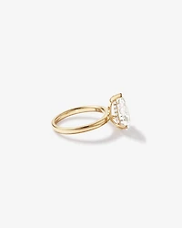 3.10 Carat TW Pear Cut Laboratory-Grown Diamond Solitaire Ring 18kt Yellow Gold
