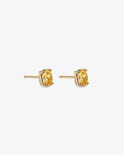 Oval Citrine Stud Earrings in 10kt Yellow Gold