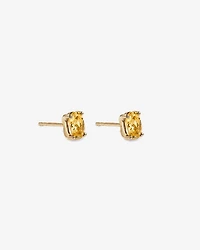 Oval Citrine Stud Earrings in 10kt Yellow Gold
