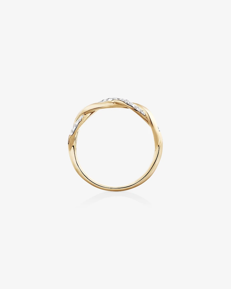 Twist Ring with 0.20 Carat TW of Diamonds in 10kt Yellow Gold