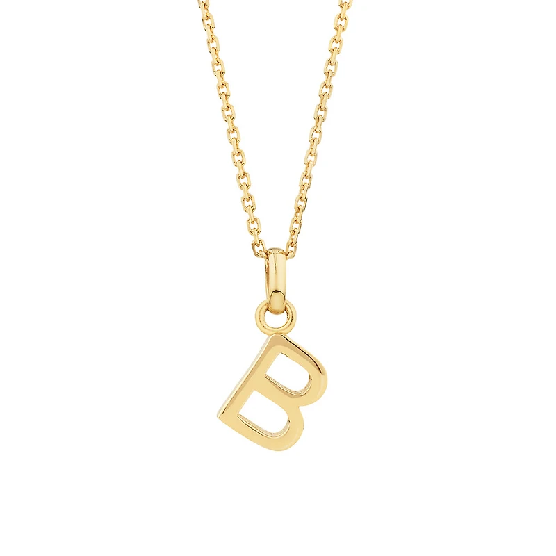 B Initial Pendant in 10kt Yellow Gold