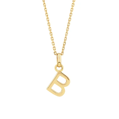 B Initial Pendant in 10kt Yellow Gold
