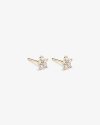 Flower Stud Earrings in 18kt Vermeil with Cubic Zirconia
