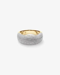 Wide Pavé Dome Ring with Cubic Zirconia in 18kt Vermeil