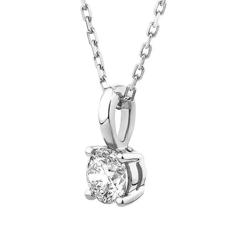 0,25 Carat TW Collier solitaire en diamant en or blanc 18kt