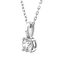 0,25 Carat TW Collier solitaire en diamant en or blanc 18kt