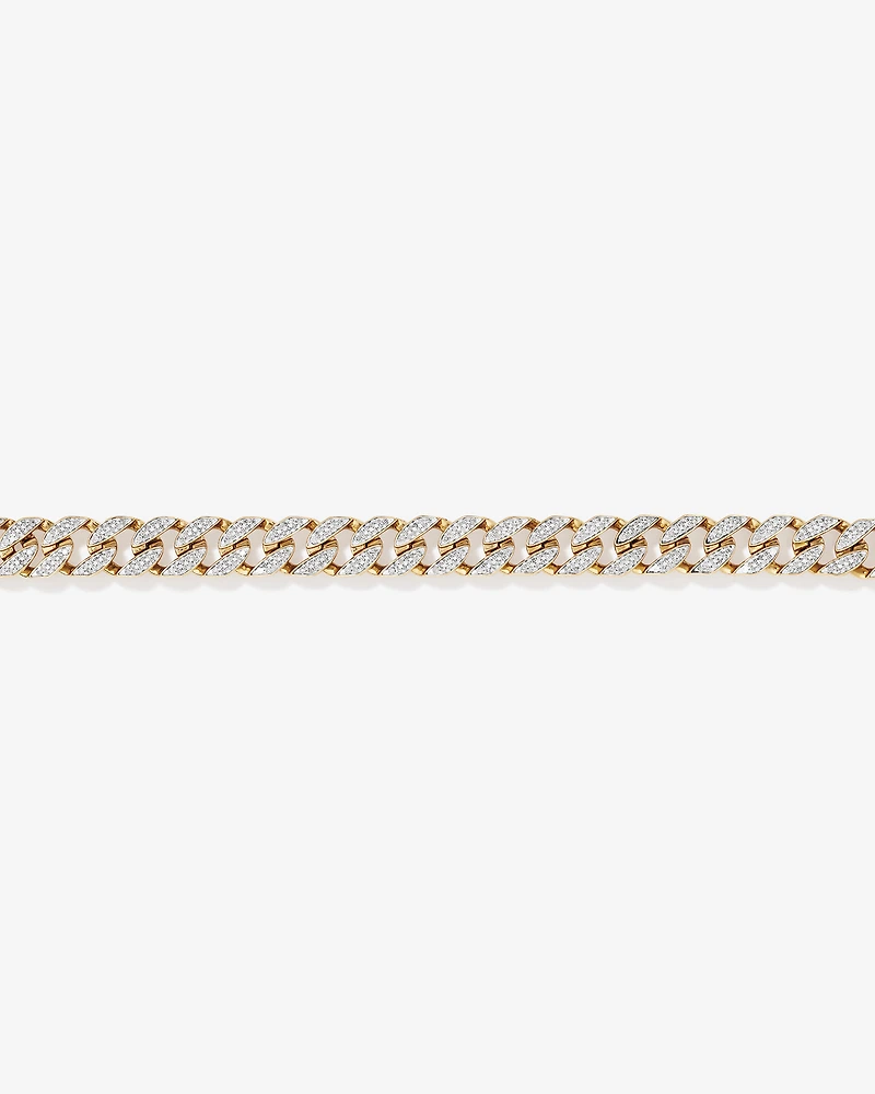 3.30 Carat TW Diamond Set Cuban Link Bracelet in 10kt Yellow and White Gold