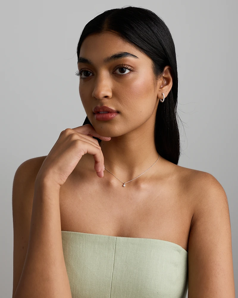 0.20 Carat TW Round Brilliant Laboratory-Grown Diamond Solitaire Pendant in Sterling Silver