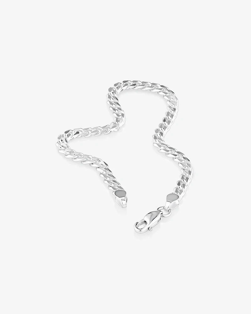 19cm (7”) 4.3mm Width Curb Bracelet in Sterling Silver