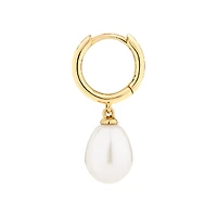 Hoop Earrings with Cultured Freshwater Pearls in 10kt Yellow Gold
