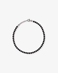 Bracelet de tennis en spinelle noir en argent sterling