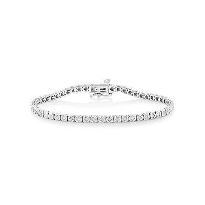 Bracelet de tennis en diamants de 0,54 carats TW en argent sterling