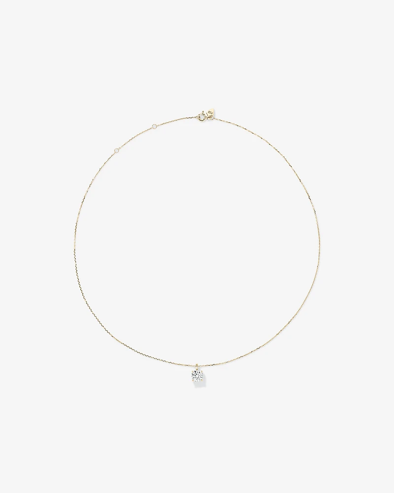 1.00 Carat TW Laboratory-Grown Diamond Solitaire Pendant in 14kt Yellow Gold