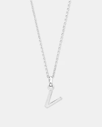 "V" Initial Pendant in Sterling Silver