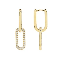 Paperclip Drop Earrings with 0.34 Carat TW of Diamonds in 10kt Yellow Gold