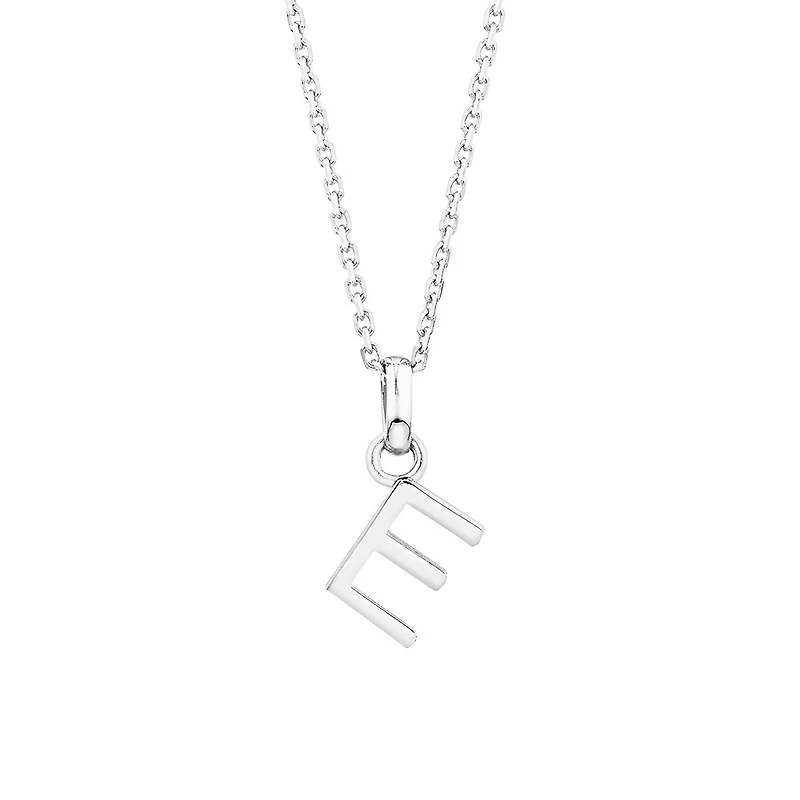 "E" Initial Pendant in Sterling Silver