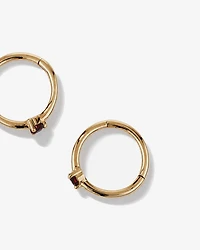 10mm Garnet Accent Sleepers in 10kt Yellow Gold