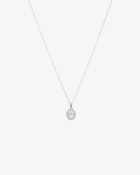 Lume Lab Oval Pendant with 1.00 Carat TW of Laboratory-Grown Diamond in 10kt White Gold