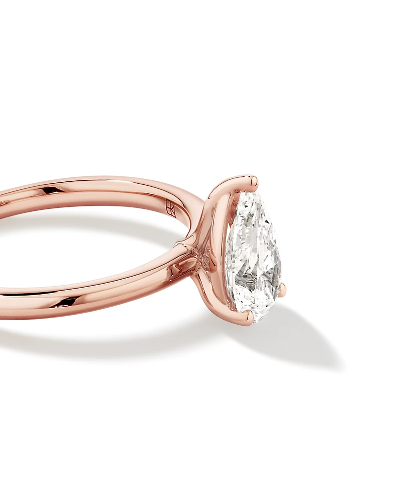 1.25 Carat TW Pear Laboratory-Grown Diamond Solitaire Engagement ring in 14kt Rose Gold