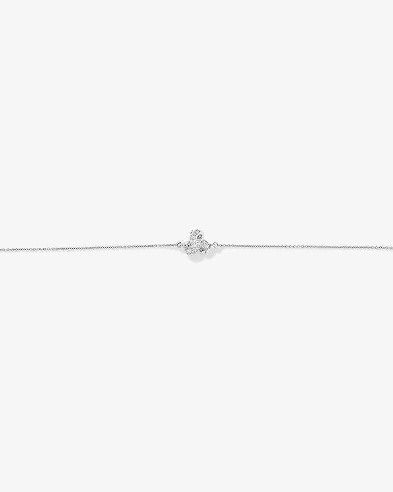 Cubic Zirconia Knot Bracelet in Sterling Silver