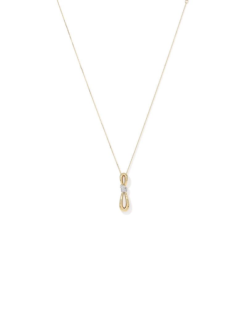 0.17 Carat TW Diamond Knot Pendant in 10kt Yellow Gold