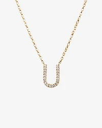 Collier à initiale « U » en or jaune 10 K à diamants totalisant 0,10 ct