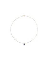 Oval Cut Blue Created Sapphire and Lab-Grown Diamond Halo Stud Earrings and Pendant Necklace Set in 10kt Yellow Gold and Rhodium