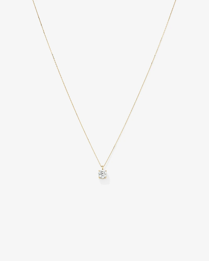 1.00 Carat TW Laboratory-Grown Diamond Solitaire Pendant in 14kt Yellow Gold