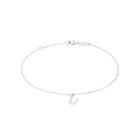 19cm (7.5") U Initial Bracelet in Sterling Silver