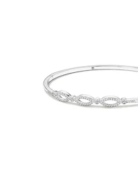 Triple Open Marquise Cubic Zirconia Bangle in Sterling Silver